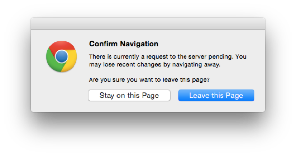 The beforeunload browser warning